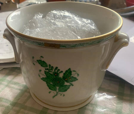 Chinese Bouquet Green (AV) 4" Cachepot