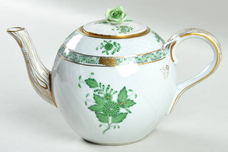 Chinese Bouquet Green (AV) Teapot & Lid