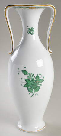 Chinese Bouquet Green (AV) 13" Handled Vase