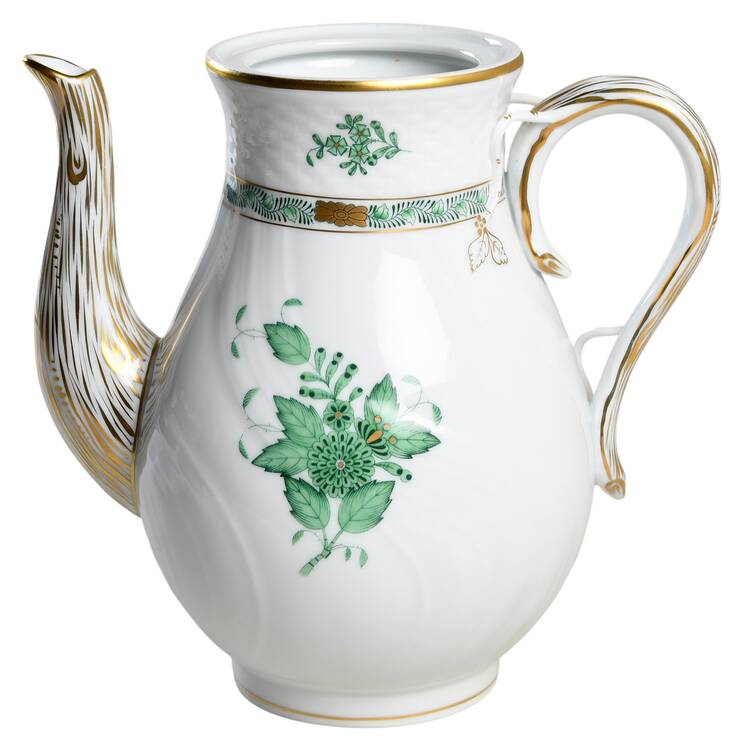 Chinese Bouquet Green (AV) Coffee Pot No Lid