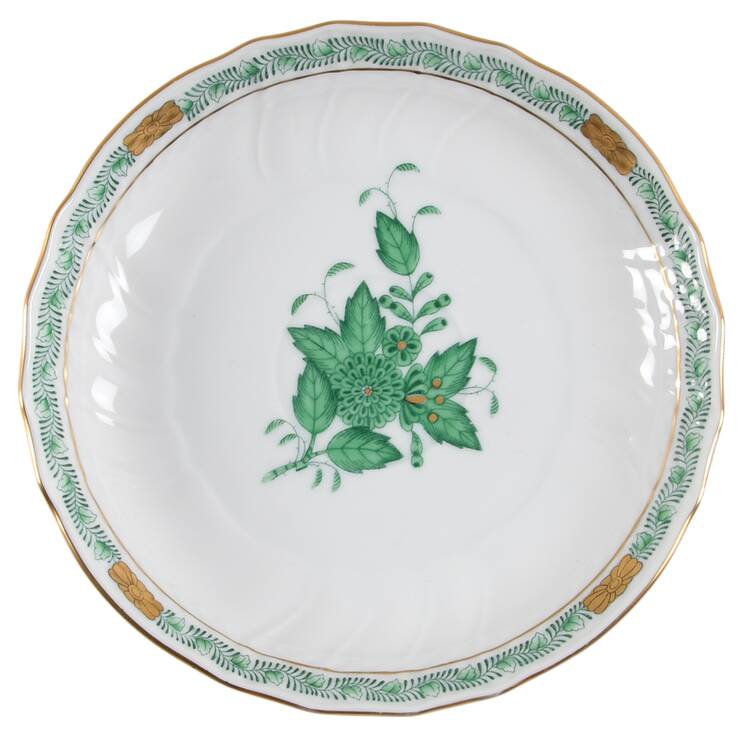 Chinese Bouquet Green (AV) Saucer for Flat Cream Soup Bowl