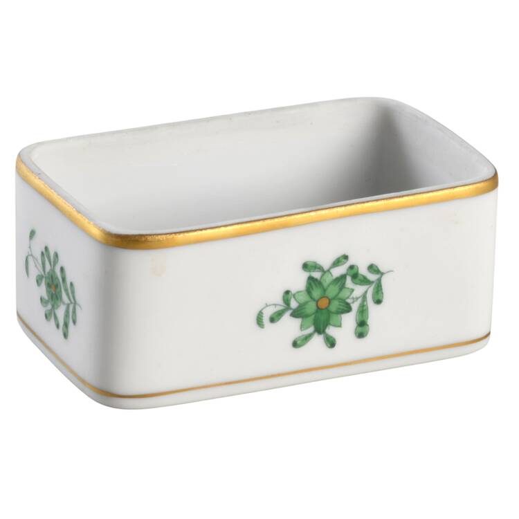 Chinese Bouquet Green (AV) Trinket Box No Lid