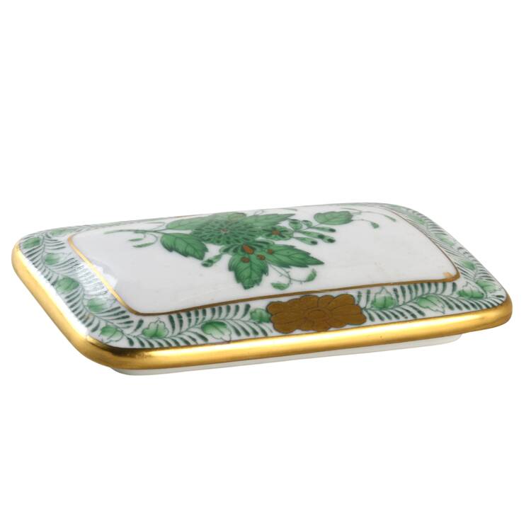 Chinese Bouquet Green (AV) Lid for Trinket Box