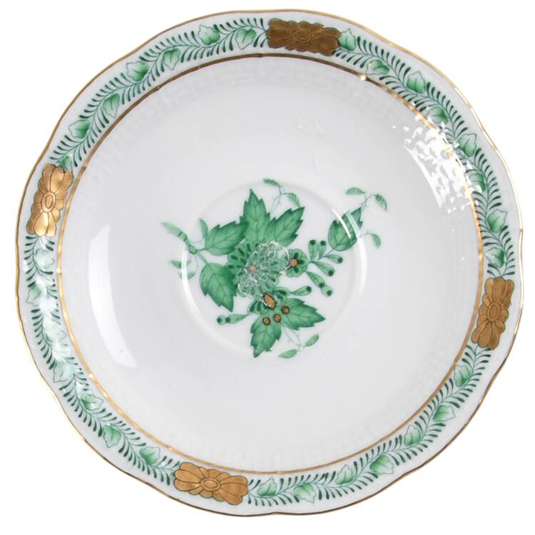 Chinese Bouquet Green (AV) Saucer for Footed Demitasse Cup