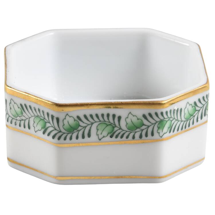 Chinese Bouquet Green (AV) 2" Octagonal Box No Lid