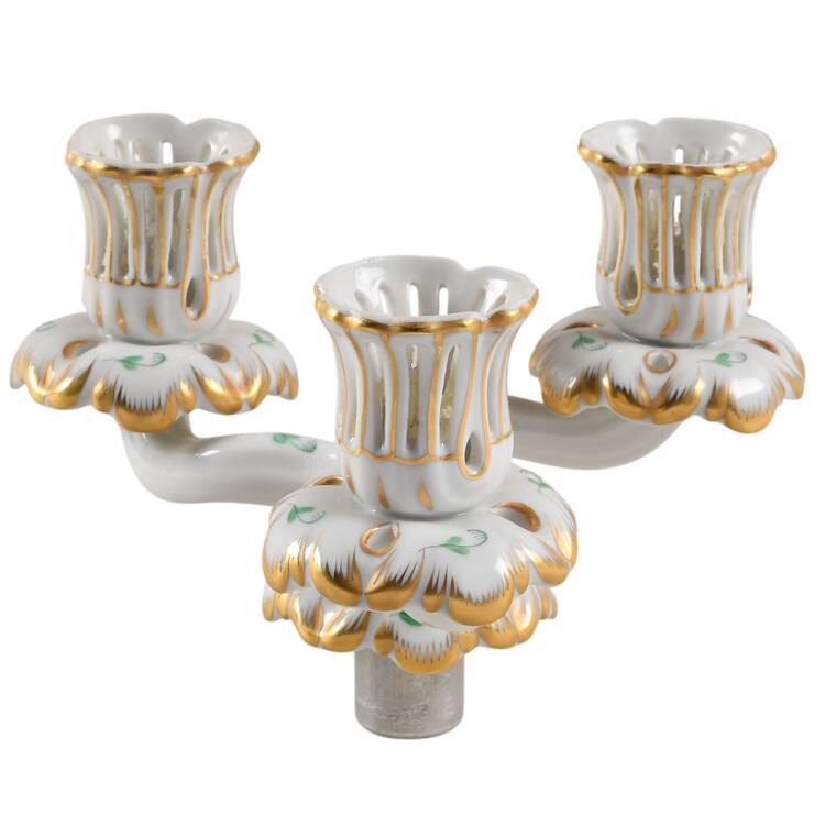 Chinese Bouquet Green (AV) 3 Lt Candelabra Arm