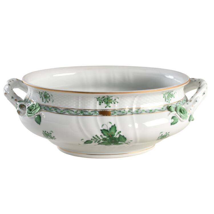 Chinese Bouquet Green (AV) Tureen No Lid by Herend