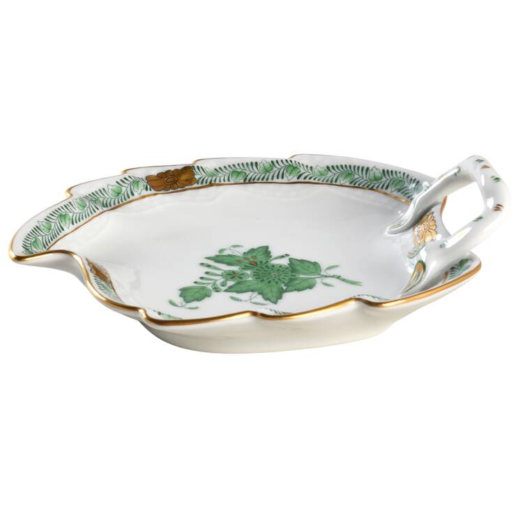 Chinese Bouquet Green (AV) 5" Leaf Dish