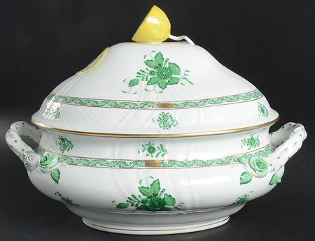 Chinese Bouquet Green (AV) Tureen & Lid by Herend