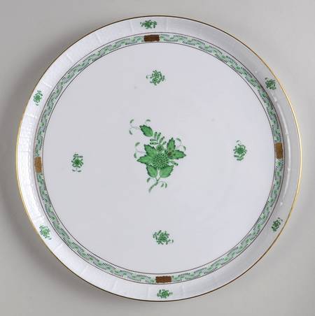 Chinese Bouquet Green (AV) 12" Round Torte Plate