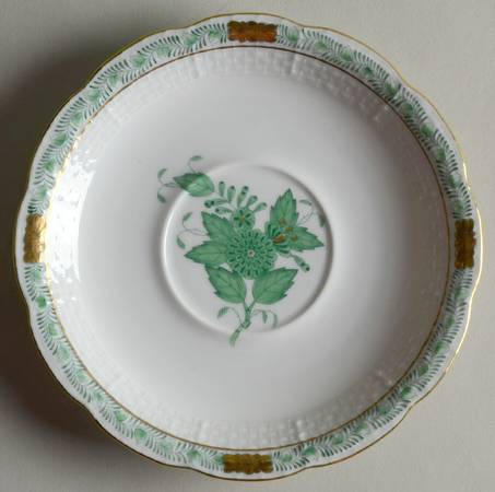 Chinese Bouquet Green (AV) Saucer for Footed Cup