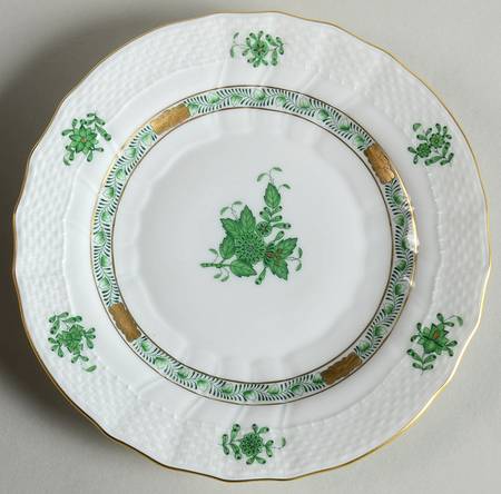 Chinese Bouquet Green (AV) Dessert/Pie Plate