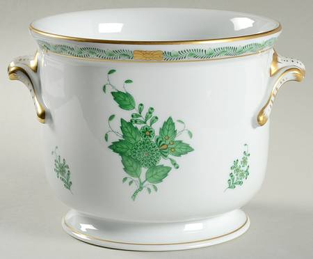 Chinese Bouquet Green (AV) 5" Cachepot by Herend