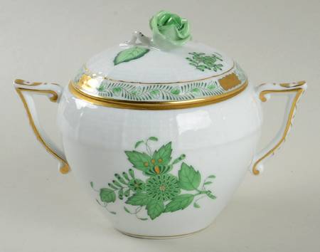 Chinese Bouquet Green (AV) Sugar Bowl & Lid