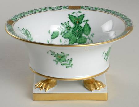 Chinese Bouquet Green (AV) 3" Footed Urn