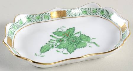 Chinese Bouquet Green (AV) 4" Rectangular Ashtray