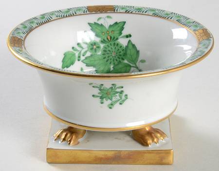 Chinese Bouquet Green (AV) 2" Clawfooted Urn