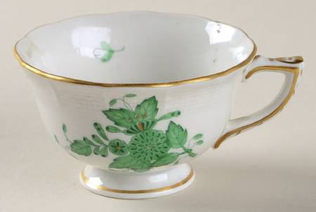 Chinese Bouquet Green (AV) Footed Demitasse Cup