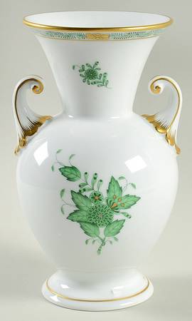 Chinese Bouquet Green (AV) 8" Urn Shaped Vase