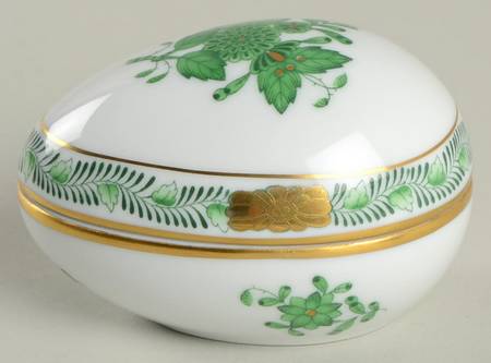 Chinese Bouquet Green (AV) 2" Egg Box & Lid