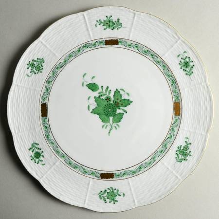 Chinese Bouquet Green (AV) Cake Plate