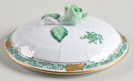 Chinese Bouquet Green (AV) Lid for Flat Cream Soup Bowl
