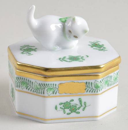 Chinese Bouquet Green (AV) Lid for 2" Octagonal Box