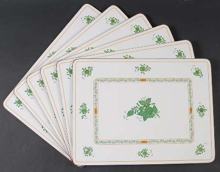 Chinese Bouquet Green (AV) (Set of 6) Corkboard Placemat