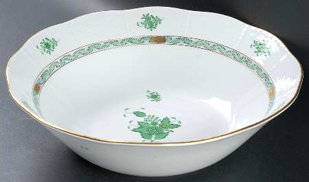 Chinese Bouquet Green (AV) 12" Large Salad Serving Bowl
