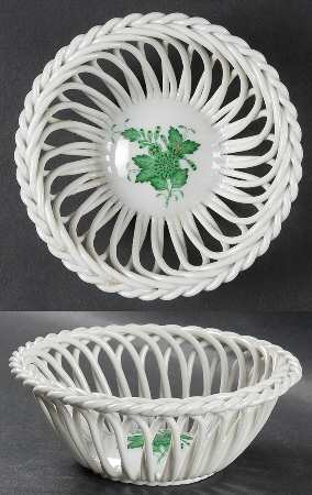 Chinese Bouquet Green (AV) 5" Open Weave Basket