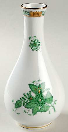 Chinese Bouquet Green (AV) 6" Bud Vase