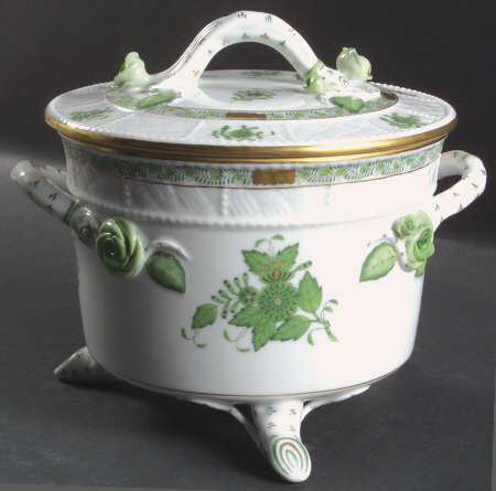 Chinese Bouquet Green (AV) Biscuit Box & Lid