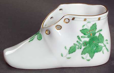 Chinese Bouquet Green (AV) Baby Shoe