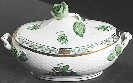 Chinese Bouquet Green (AV) Medium Candy Box by Herend