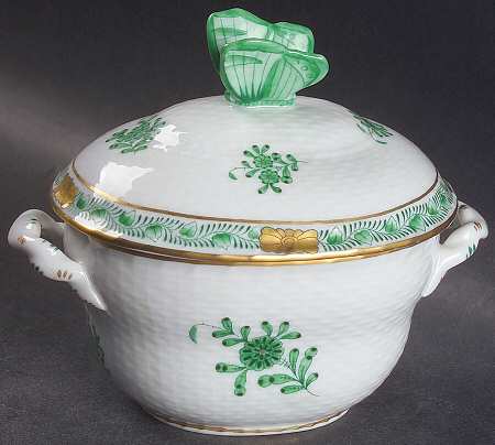 Chinese Bouquet Green (AV) Small Candy Box by Herend
