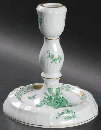 Chinese Bouquet Green (AV) Tall Candlestick