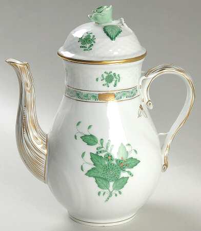Chinese Bouquet Green (AV) Coffee Pot & Lid
