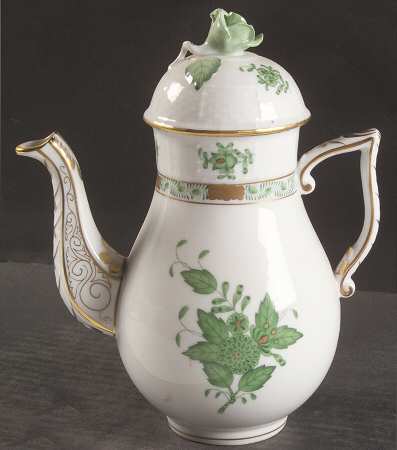 Chinese Bouquet Green (AV) Coffee Pot & Lid