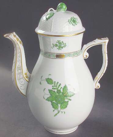 Chinese Bouquet Green (AV) Coffee Pot & Lid