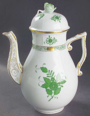 Chinese Bouquet Green (AV) Coffee Pot & Lid