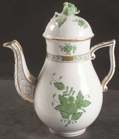 Chinese Bouquet Green (AV) Mini Coffee Pot & Lid