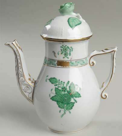 Chinese Bouquet Green (AV) Mini Coffee Pot & Lid