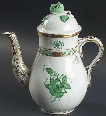 Chinese Bouquet Green (AV) Mini Coffee Pot & Lid