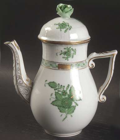 Chinese Bouquet Green (AV) Small Coffee Pot & Lid