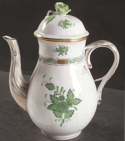 Chinese Bouquet Green (AV) Small Coffee Pot & Lid