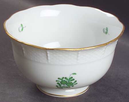 Chinese Bouquet Green (AV) Cranberry Bowl