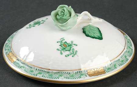Chinese Bouquet Green (AV) Lid for Cream Soup Bowl