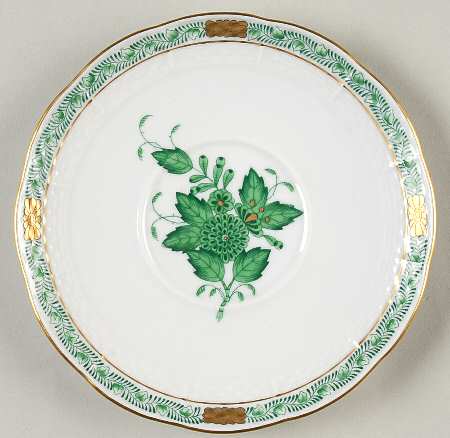 Chinese Bouquet Green (AV) Saucer for Cream Soup Bowl & Lid
