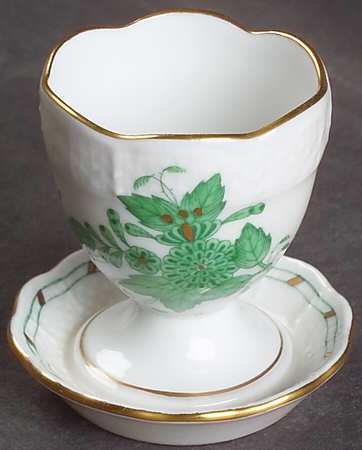 Chinese Bouquet Green (AV) Single Egg Cup by Herend
