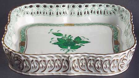Chinese Bouquet Green (AV) Square Openwork Gallery Tray
